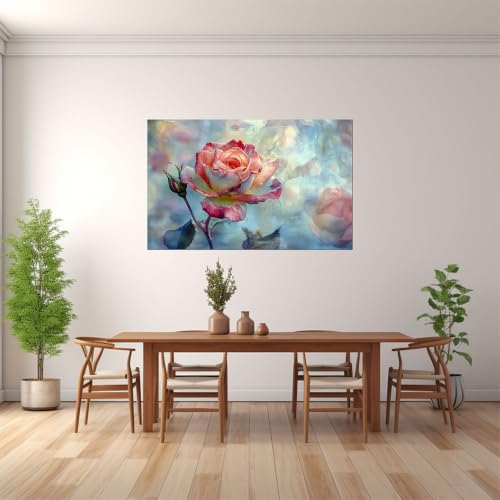 Tableau abstrait vintage sarcelle pour sublimer votre intérieur
