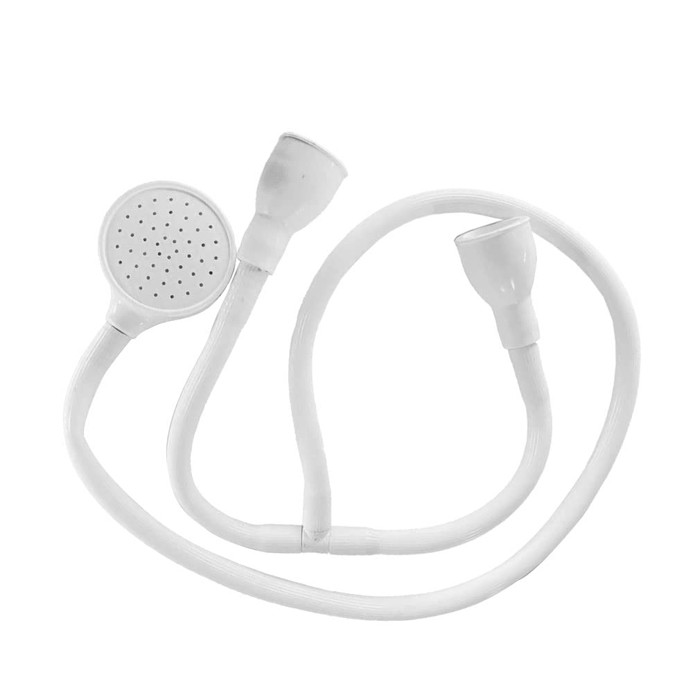 ONE BEST DEAL Double Tap Bath Sink Shower Head Hose Spray Hairdresser Pet Push On Portable Pet Shower Head for Baby Pet Washing/Dresser Hair (Double Shoewer Head)