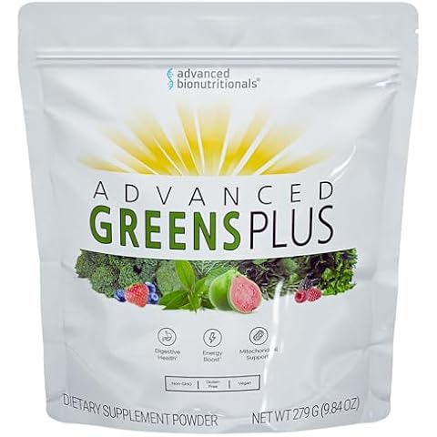 Advanced Bionutritionals Advanced Greens Plus Powdered Superfood Formula 50 Fruits, Vegetables, Herbs, and Superfoods - Vegan, Vegetarian - 9.84 OZ - 279 g Cover
