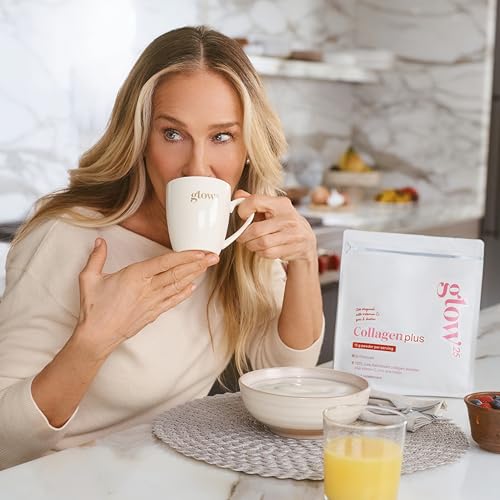 Glow25® Collagen Plus Pulver [450g] - Kollagen Hydrolysat mit Vitamin C, Zink und Biotin - Peptide Typ 1 und 3 - Gute Löslichkeit - Neutral 4