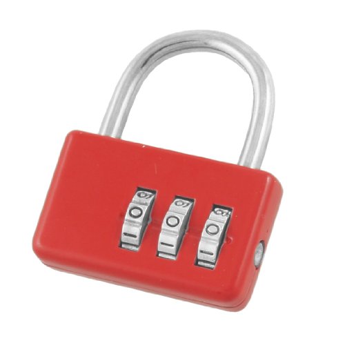 Image of Aexit Suitcase Bag Padlocks & Hasps Shaped 3 Dial Mini Combination Code Lock Combination Padlocks Padlock Red