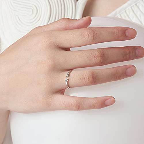 OIDIMS Cute Pinky Swear Thin Tail Rings for Women Hand Gestures Finger Ring Expandable Stacking Dainty Fashion Daughter Adjustable Open Size Promise Minimalist Birthday Best Friends Bff Gifts 7