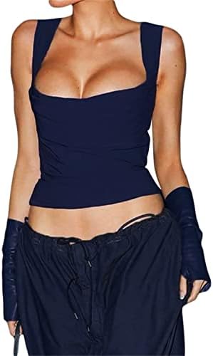 Y2K Sexy Spaghetti Strap Lace Crop Camisole Sleeveless V Neck Sexy Cami Top Slim Fit Adorable Streetwear