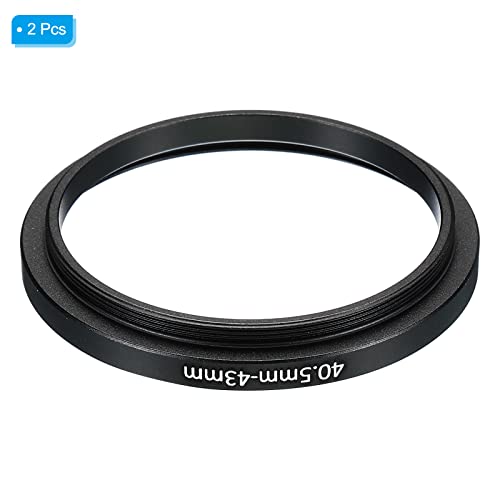 Image of PATIKIL 40.5mm-43mm Metal Step Up Ring, 2 Pack Camera Lens Filter Adapter Ring Aluminum Filter Adapter Ring for Camera Lenses Hood, Black
