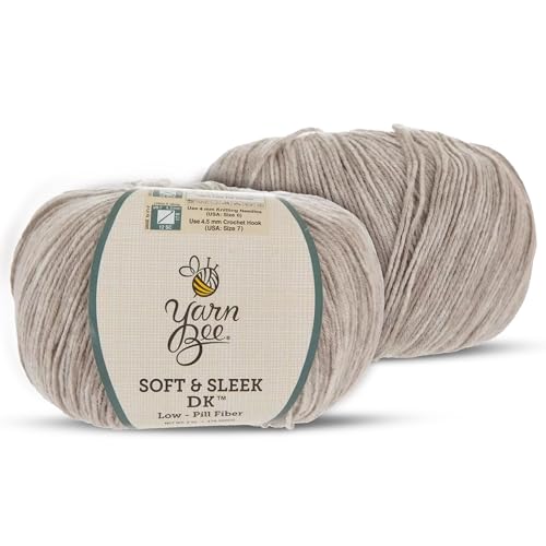 Yarn Bee 3 - Light – Soft Skein – 478 Yards of Low Pill Acrylic Yarn for Crocheting Blankets, Hats, & More – Craft Supplies for Handcrafting, Linen