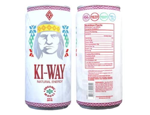 Ki-Way Natural Energy Drink, Maqui Berry, Natural Caffeine, Guarana, No Added Sugar, No Artificial Colors Or Sweeteners, Keto Friendly, Vegan Friendly, 8 Calories, 8.4Oz / 250Ml, 12-Can Value Pack #TOP1