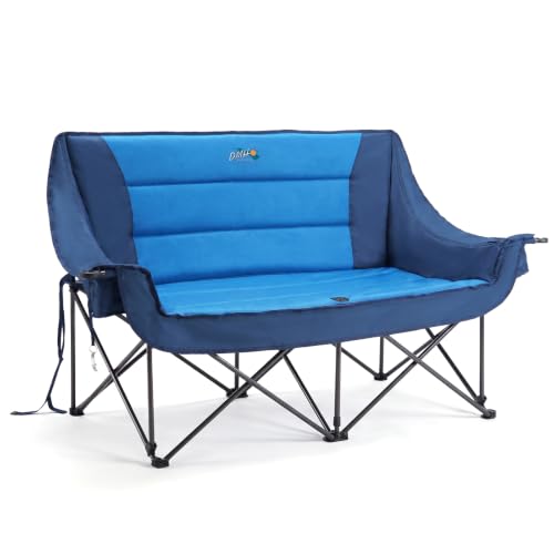 Image of DMH OUTDOORS Oversized Double Camping Chair Padded Folding Camping Loveseat