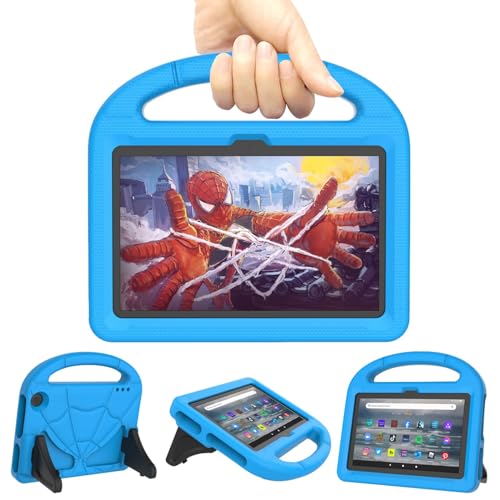 DICEKOO Case for 7 inch Tablet Kids - Incompatible TCL Onn Tablets, Lightweight Shockproof Kid-Proof Cover with Handle Stand - Blue