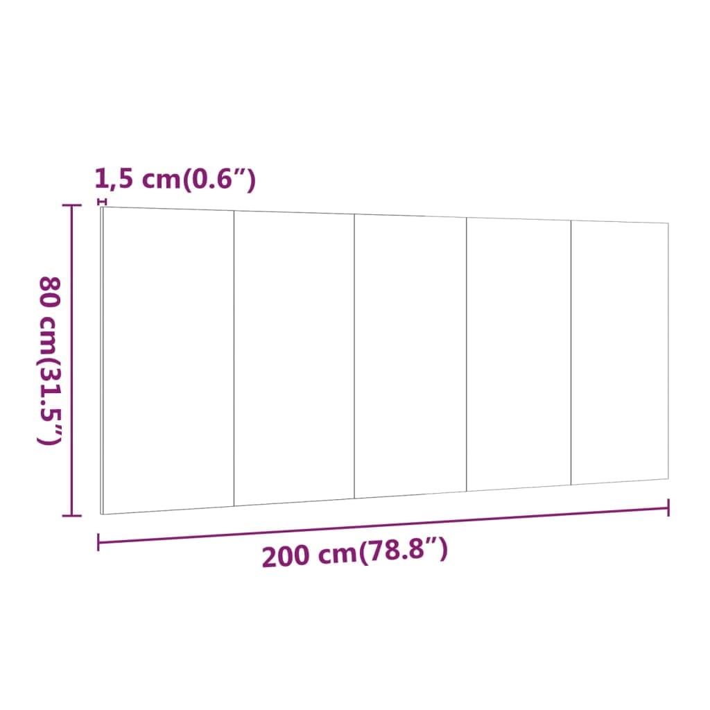 vidaXL Tête de Lit Murale Meubles de Chambre à Coucher Accessoire de Lit Tête de Cadre de Lit Double Chêne Sonoma 200x1,5x80 cm Bois d'Ingénierie