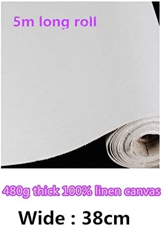 Canvas Roll,Roll of Canvas Painting Four Times Primed Linen Artist Canvas Roll for Oil/Acrylic Paint 38cm