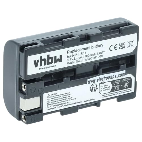 vhbw 1x batteria sostituisce Sony NP-FM11, NP-FS10, NP-F11, NP-FM10, NP-FS11, NP-F10 per videocamera camcorder (1100mAh, 3,6V, Li-Ion)