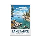 Metallschild/Plakette/Poster „Lake Tahoe, Kalifornien, 