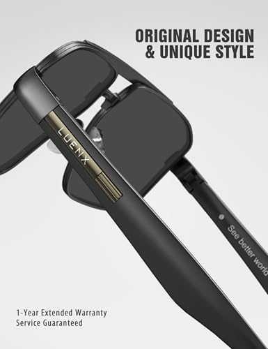 Image of Luenx Aviator Sunglasses Polarized Men Women Square UV400 Driving