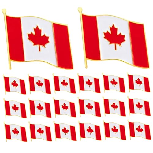 Pin de la bandera de Canadá de aleación y broche decorativo para ropa en pack de 20