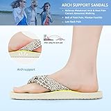 STQ Flip Flops for Women Lightweight Yoga Mat Non-Slip Sandals for Beach Summer, Beige, US 9