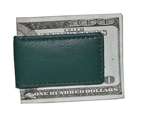 Image of LB LEATHERBOSS Men's New Leather Strong Magnetic Money Clip (Green)