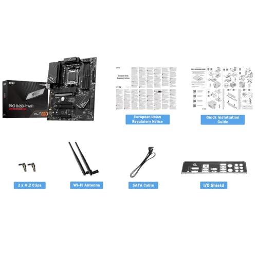 Image of MSI PRO B650-P WiFi ProSeries Motherboard (AMD AM5, ATX, DDR5, PCIe 4.0, M.2, SATA 6Gb /s, USB 3.2 Gen 2, HDMI /DP, Wi-Fi 6E, AMD Ryzen 7000 Series Desktop Processors)