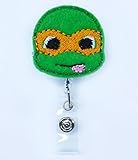 LOVEKITTY ® Ninja Gold Mask Green Turtle Embroidery Retractable ID Badge Reel/Name Badges/ID Badge...