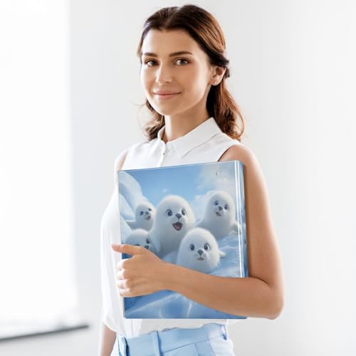 Image of White Seal Lion Nautical 3 Ring Binder with 2 Interior Pockets 1.5 inch Binders 3 Ring Heavy Duty Fit 8.5 inch x 11 inch Letter Size for Office School, 2 Pack