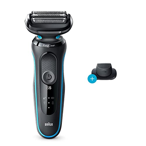 Image of Braun Electric Shaver for men, Series 5 51-M1200s, Wet & Dry Electric shaver with Precision Trimmer, Rechargeable, Waterproof, Advanced German Engineering, Black /Turquoise