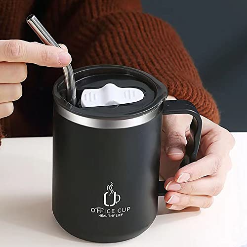 Tonsny 16 Oz Mug, Double-Wall Coffee Mug, 18/8 Stainless Steel Mug With Magslider Lid For Cold And Hot Beverage, Camping Mug, Office Cup, Coffee & Tea Mug, Gifts（Gray） #TOP3