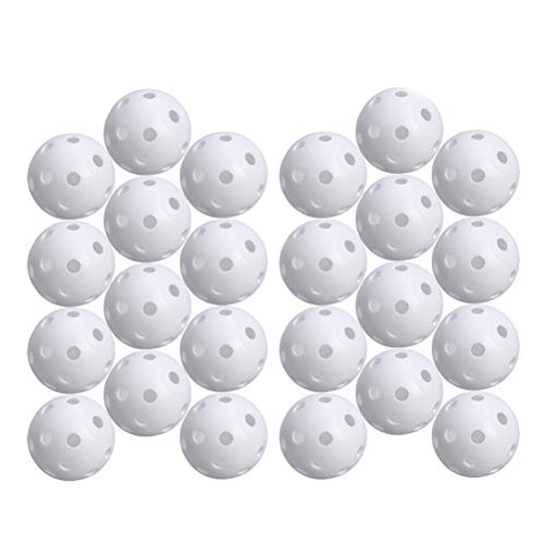 STOBOK 24pcs Perforated Play Balls Hollow Golf Practice Training Sports Balls (White)