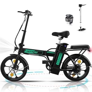 HITWAY Elektrische fiets, opvouwbare stadsfiets 8,4Ah accu, 250W motor, actieradius 35-70 km BK5 (zwart, zonder gashendel)