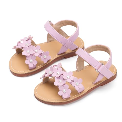 Image of PHIRAMIN Toddler Girl Sandals - Flower Girl Dress Shoes Open Toe Little Kid Wedding Party
