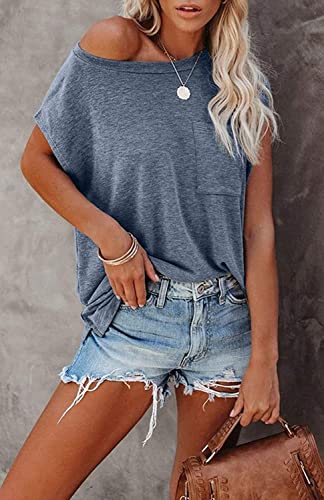 Image of CNFUFEN Short /Long Sleeve T Shirts for Women Fashion Casual Summer Lightweight Solid Trendy Tops