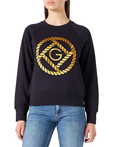 GANT Damen Rope ICON C-Neck Sweat Sweatshirt, Evening Blue, S