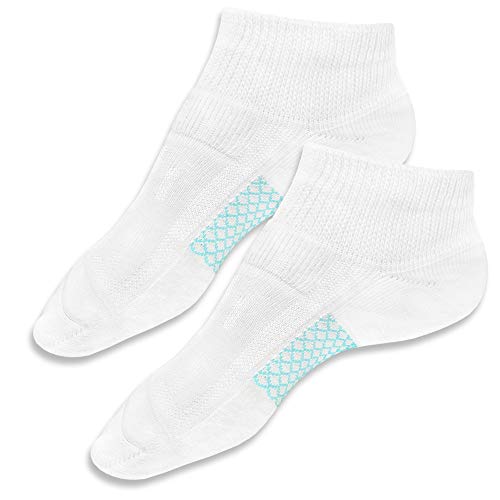LTP Antibakterielle Silber Sneaker Socken Socke Sportsocken Kurzsocken Füßlinge unisex für Diabetes Patienten und Problemfüße (Größe M = EU 38-41, weiß)