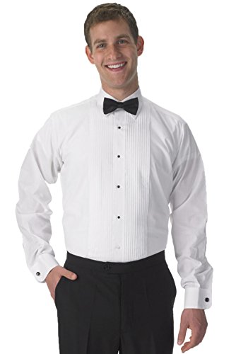 Henry Segal Mens Tuxedo Shirt 1/4 Inch Pleat Laydown Collar (18.5-32/33)