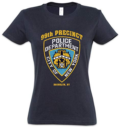 Urban Backwoods Badge 99th Precinct Women T-Shirt Blue Size S