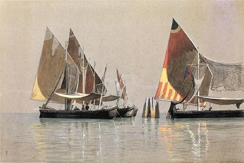 Affiche bateaux italiens sur toile William Haseltine décoration murale salon
