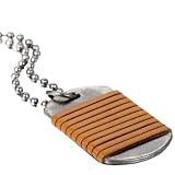 JewelryWe Herren Halskette Gotik Lederseil Dog Tag Erkennungsmarke Hundemarke Anhänger mit Kugel Kette Kaffee Silb ...