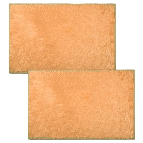 Image of Heart Home Door Mat | Door Entrance Mat | Shaggy Door Mat | Floor Door Mat | Anti-Slip Door Mat | Door Mats for Outdoor & Indoor | Kitchen Door Mat | Pack of 2 | Yellow