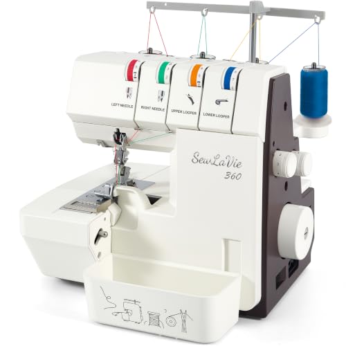SewLaVie 360 Upgraded Serger Overlock Machine with Wide-Open Threading