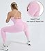 OMKAGI 2 Piece Workout Sets for Women Padded Workout Tops Booty Leggings with Pockets Gym Sets (XS,445-Light Pink)