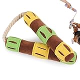 Playful Paws Nunchakus Dog Toy Dog Chew Toys Dog Enrichment Toys with Squeaky and Hidden Treats Interactive Dog Puzzles Toy Snuffle for Dogs (Brown)