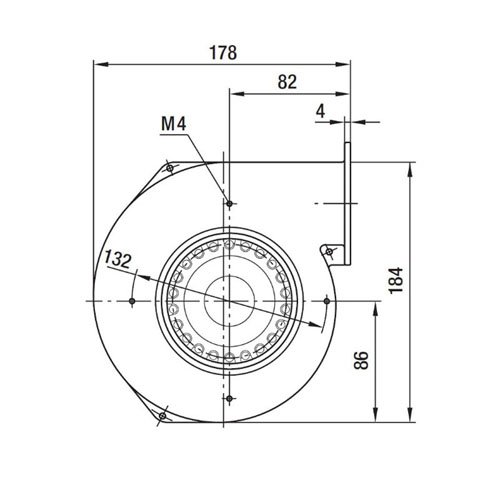 Motor Ventilador Centrífugo para estufa de pellets EBM g2e120-ar77 – 01 105 W 178 mm
