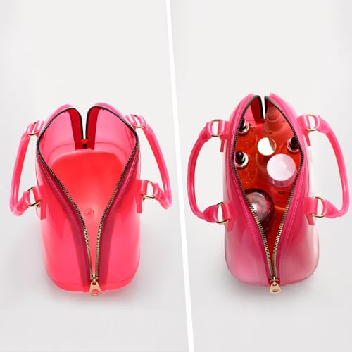 Image of Jelly Crossbody Purse Shoulder Bag, Candy Color Tote Satchel Top-Handle Handbags for Women