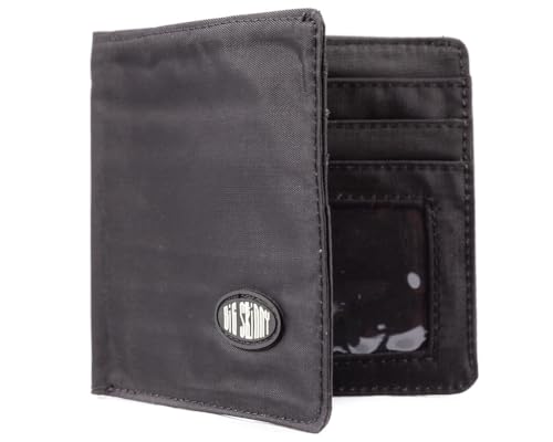 Big Skinny Mens RFID Blocking World Bi-Fold Slim Wallet Holds Up to 30 Cards Black