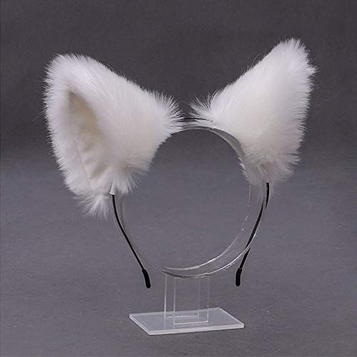 Faux Fur Fox Cat Ears Headband Hair Hoop Hairband Animal Ears Cosplay Party Costume Ears Headwear (Camel) - Image 3