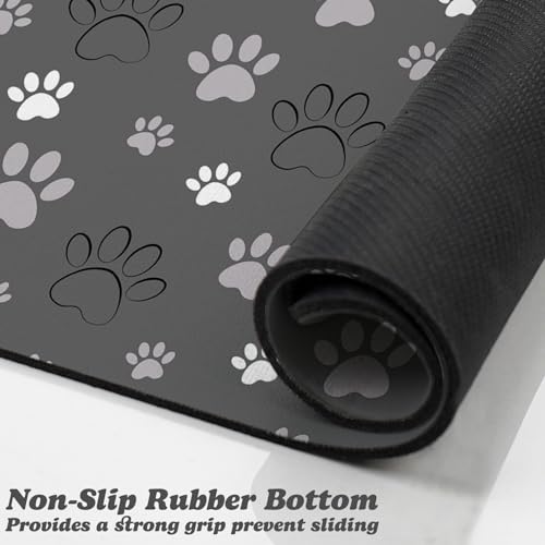 Tapis de nourriture pour chien absorbant et imperméable gris