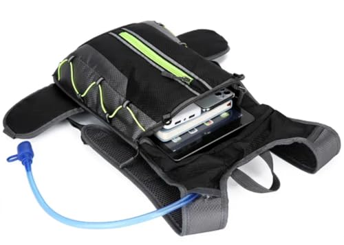 Generic Hydration Backpack 2L Water Bladder, Reflective Pack, Insulated for Hiking Outdoors Camping Running Cycling, Neon/ Black Lightweight