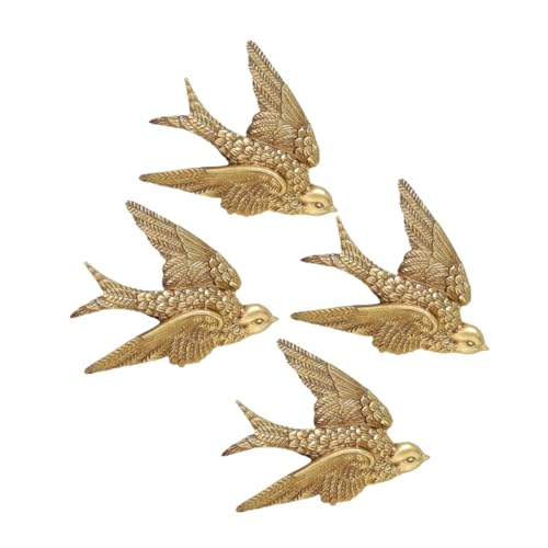 ABOOFAN 4 Piezas Esculturas de Pared Golondrinas Resina Decoración Mural Creativa para Sala Dormitorio y Jardín Ornamentos Resistentes para Decoración del Hogar