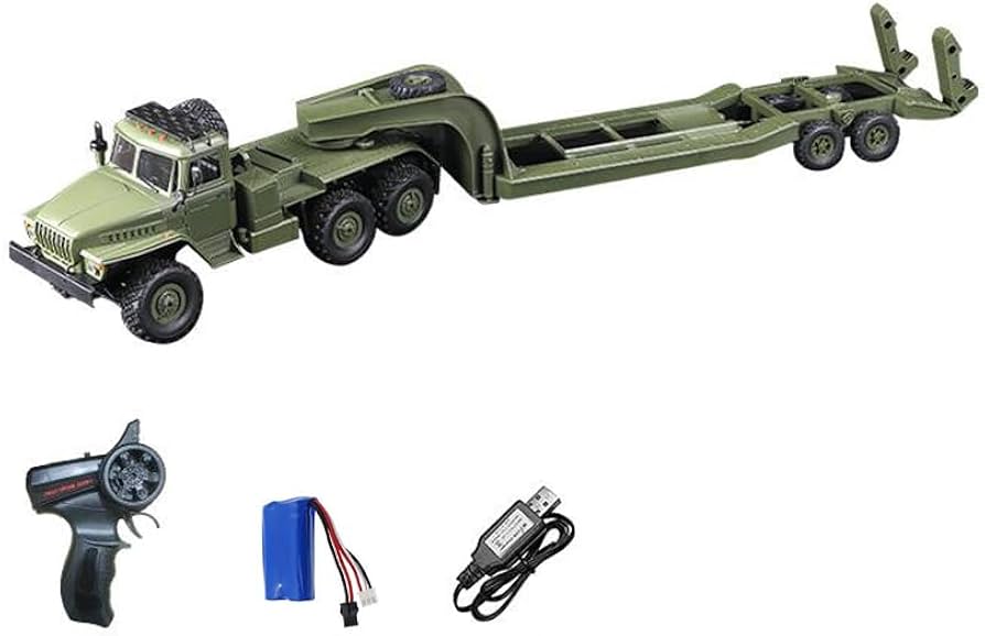 WPL B36-3 ミリタリートレーラー ・クローラー輸送トラックセット Amazon.com: Kafoopolly WPL B36-3 RC Military Trailer, 2.4G 1