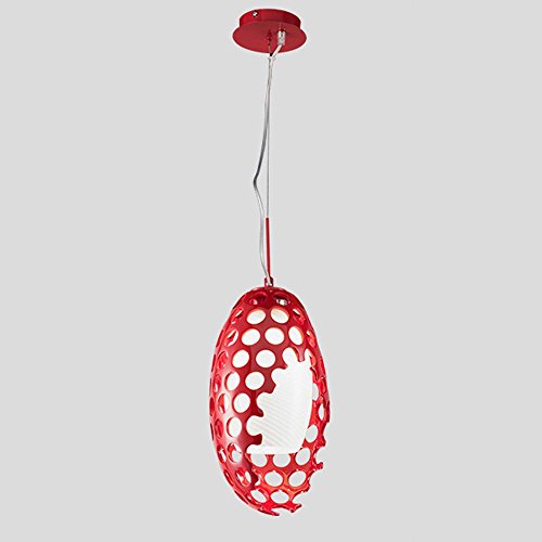 Suspension luminaire salon design moderne en verre rouge pour ambiance chaleureuse
