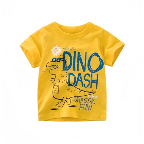 Boys' 3-Pack Dinosaur Short Sleeve Crewneck T-Shirts Top Tee Size 2-6 Years4