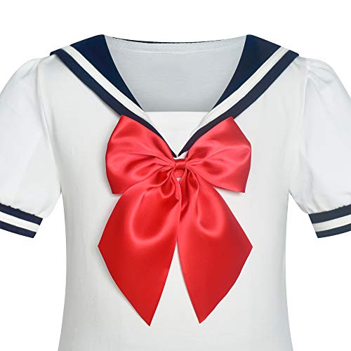 Sunny Fashion Girls Dress Sailor School Uniform Navy Suit Size 6-143